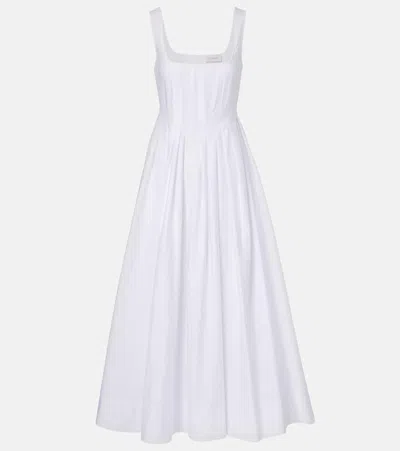 Sportmax Giro Cotton Canvas Midi Dress In White