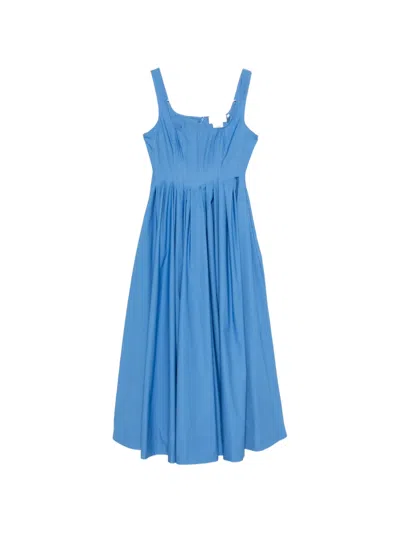 Sportmax Giro Square-neck A-line Maxi Dress In Blue