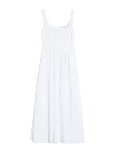 Sportmax Giro Square-neck A-line Maxi Dress In White