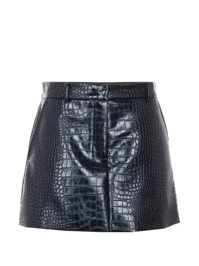 Sportmax Gleba Crocodile Mini Skirt In Black