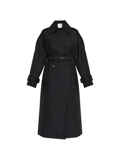 Sportmax Gocce Double-breasted Trench Coat In Black