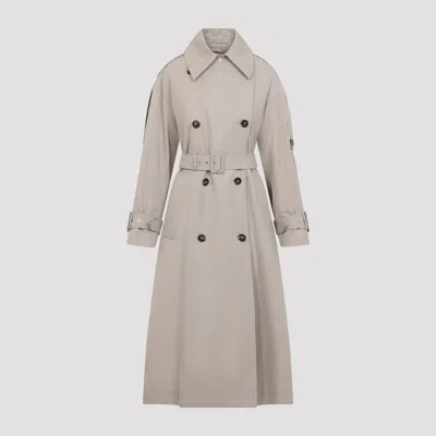 Sportmax Gocce Trench Coat Buttoned Cuffs Epaulettes In White