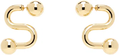 Sportmax Gold Monogram Earrings
