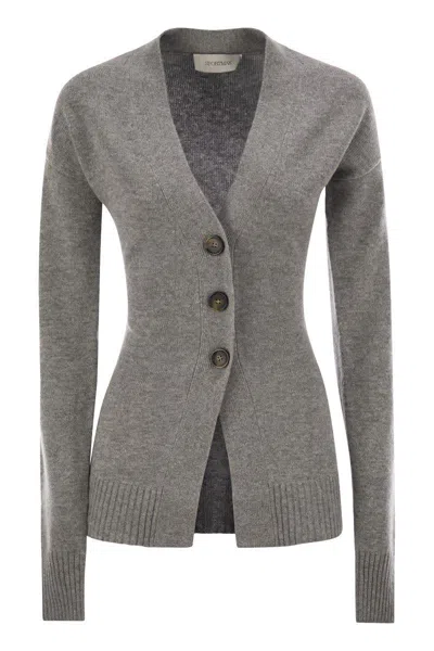 Sportmax Gondola - Wool And Cashmere Cardigan In Grey