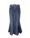 Sportmax Gonna A Sirena In Denim Blu In 004