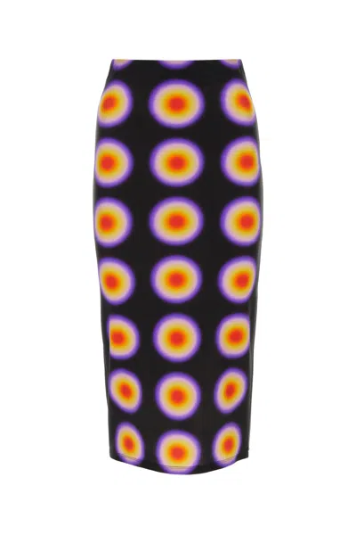 SPORTMAX PRINTED NYLON BLEND GESTRO SKIRT