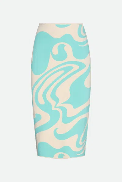 Sportmax Gonna Midi Fantasia Multicolore In Verde