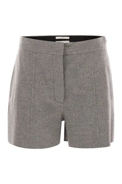 Sportmax Tailored Grey Shorts With Pressed Pleats And Classic Detailing In Gray