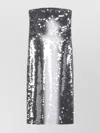 Sportmax Midi Dress With Gradient Sequin Effect In Silver