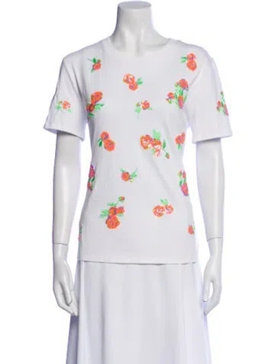 Pre-owned Sportmax Graphic Print Crew Neck T-shirt In White