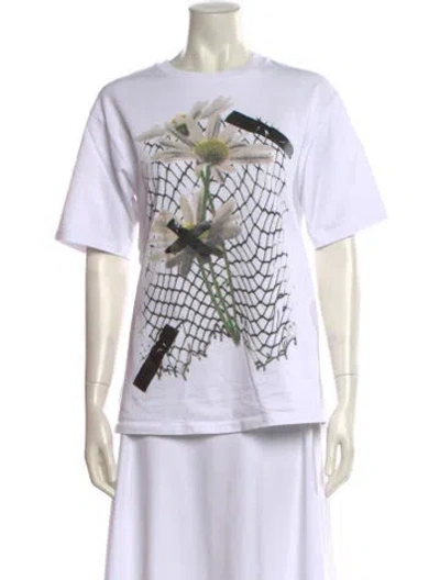 Pre-owned Sportmax Graphic Print Crew Neck T-shirt In White