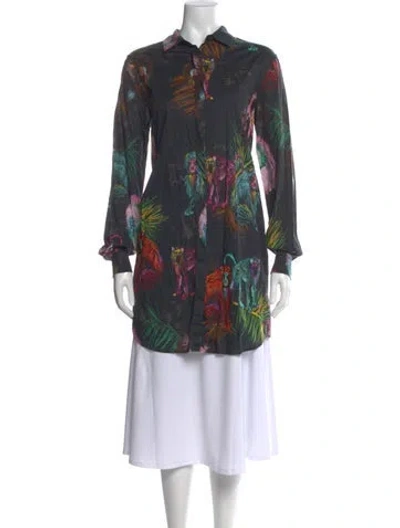 Pre-owned Sportmax Graphic Print Long Sleeve Top In Multi