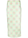 Sportmax Printed Nylon Blend Gestro Skirt In Yellow