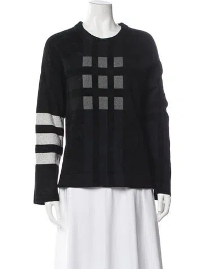 Pre-owned Sportmax Graphic Print Scoop Neck Sweater In Black