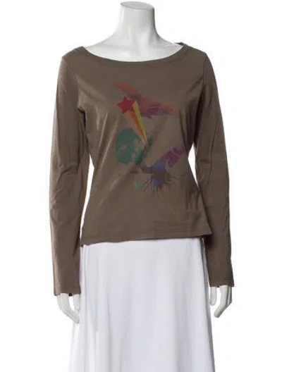Pre-owned Sportmax Graphic Print Scoop Neck T-shirt In Multi