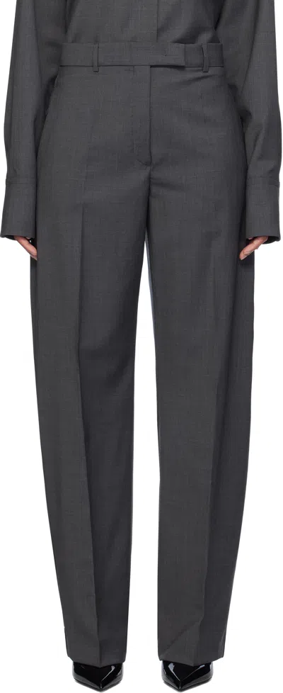 Sportmax Gray Ampezzo Trousers In 001 Dark Grey