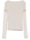 Sportmax Layered Chenille Crewneck Sweater With Detachable Sleeves In Grey