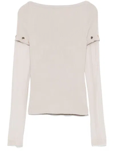 SPORTMAX GREY BOAT NECK SWEATER