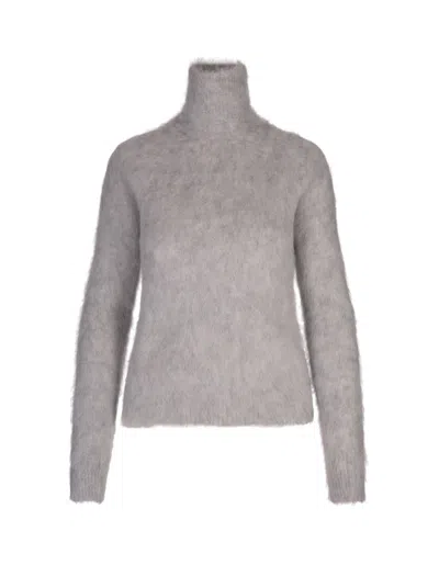 Sportmax Turtleneck Knitted Jumper In Grey
