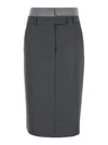 Sportmax Belt-loop Skirt In Grey