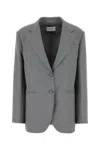 Sportmax Wool Baffo Blazer Single-breasted Notch Lapel In Grey