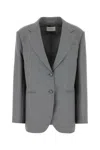 Sportmax Wool Baffo Blazer Single-breasted Notch Lapel In Grigio Chiaro