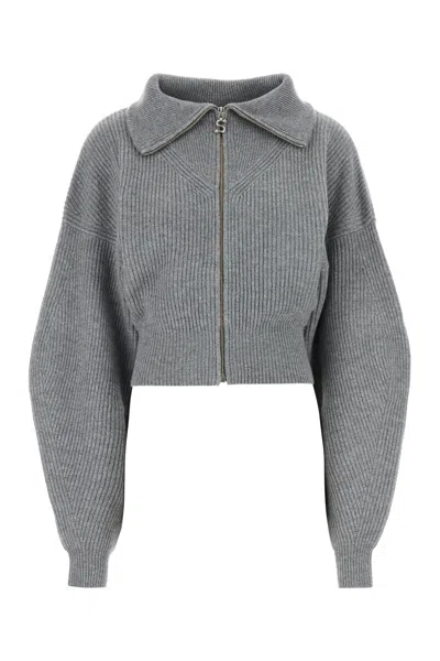 SPORTMAX GREY WOOL BLEND CALIPSO CARDIGAN