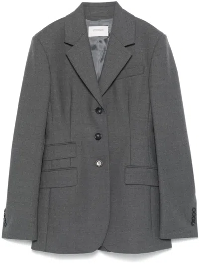 Sportmax Grey Wool Single-breasted Jacket In Gray