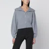 Sportmax Grey Zip-up Cardigan In Wool And Cashmere In Gray