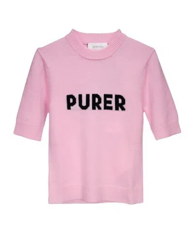 Sportmax Half-sleeve Sweater In Pink