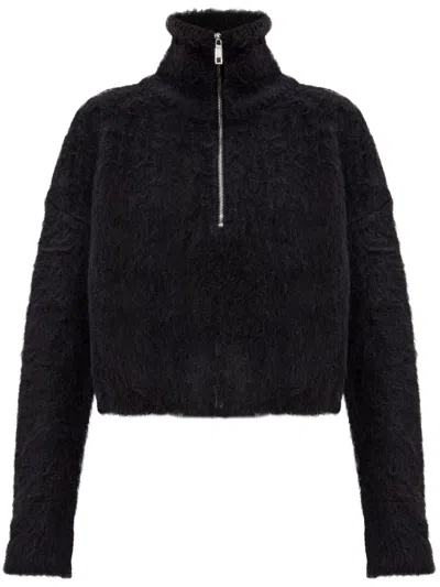 Sportmax Half-zip Sweater In Black