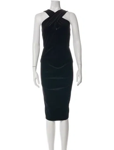 Pre-owned Sportmax Halterneck Knee-length Dress In Black