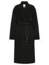Sportmax Cappotto Zannata Oversize In Double Di Lana In Black