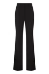 Sportmax Flared Virgin Wool Tailored Trousers In Black