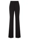 Sportmax Brown Flared Trousers In Stretch Wool In Black