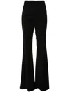 Sportmax Flared Virgin Wool Tailored Trousers In Black