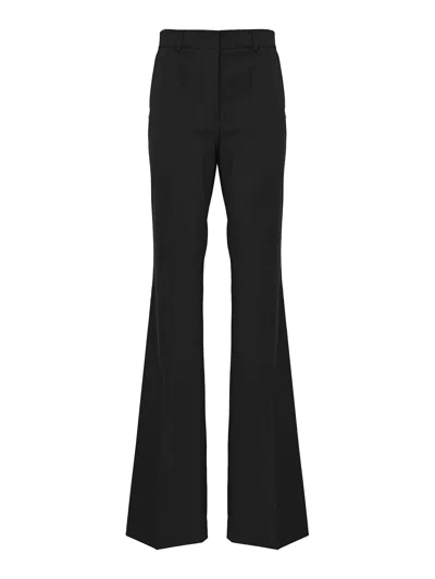 Sportmax Hangar Flare Trousers In Stretch Wool In Black