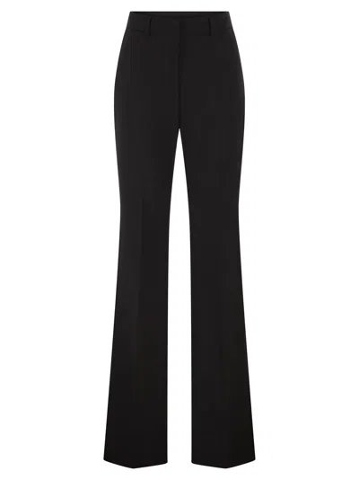 Sportmax Hangar Pure Wool Flared Trousers In Black