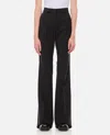 Sportmax Flared Virgin Wool Tailored Trousers In Black