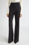 Sportmax Hangar Virgin Wool Flare Leg Trousers In Black
