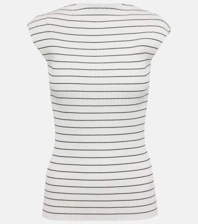 Sportmax Hans Striped Cotton Top In White