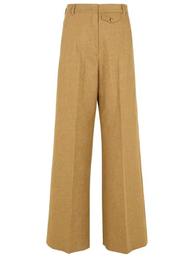 Sportmax Udente Brown Wool Blend Pants