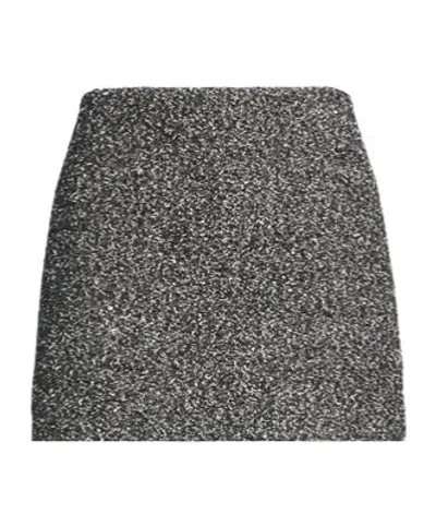 Sportmax Heathered Tweed Mini Skirt In Black