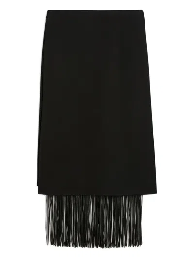 Sportmax Hiberis Fringed Midi Skirt In Black
