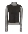 Sportmax Valdai Embellished Fishnet Crop Top