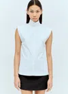 Sportmax High-necked Sleeveless Top In Cann In White