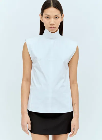 Sportmax High-neck Canvas Top In White