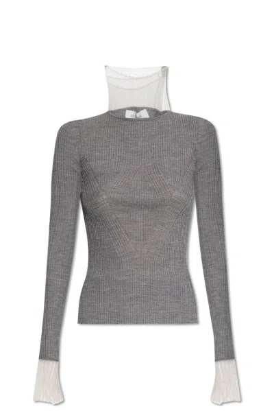 Sportmax High Neck Long In Grey