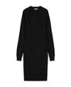 Sportmax High-necked Long-sleeved Wool Dress In Black