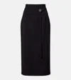 Sportmax High-rise Virgin Wool Midi Skirt In Black